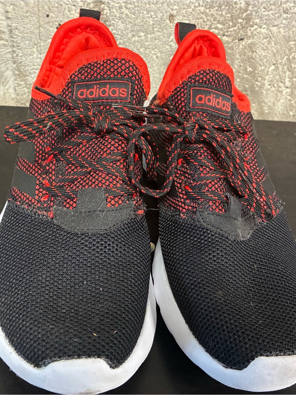 adidas Black and Red Knit Running Shoes
